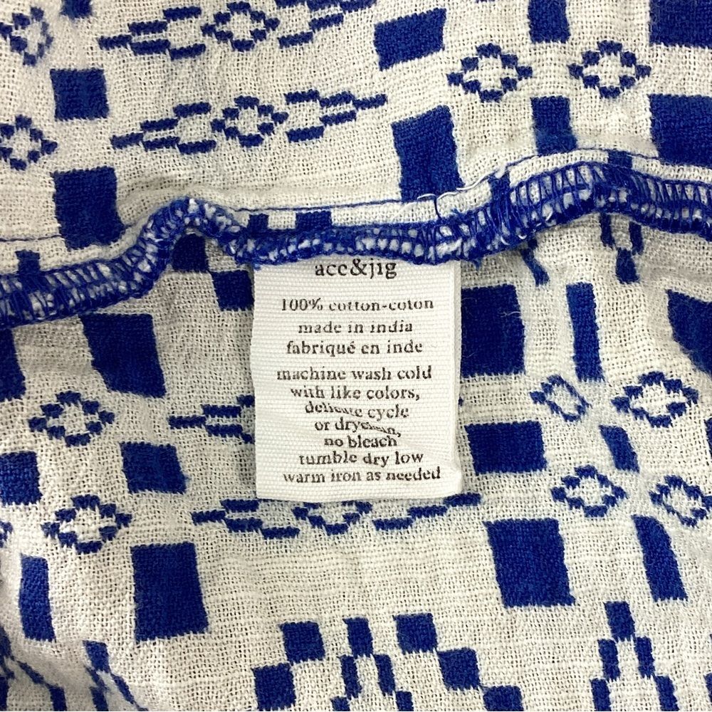 ACE & JIG Size XS Deck Dress in Cardiff Textile Blue White Geometric Pattern - Picture 10 of 11